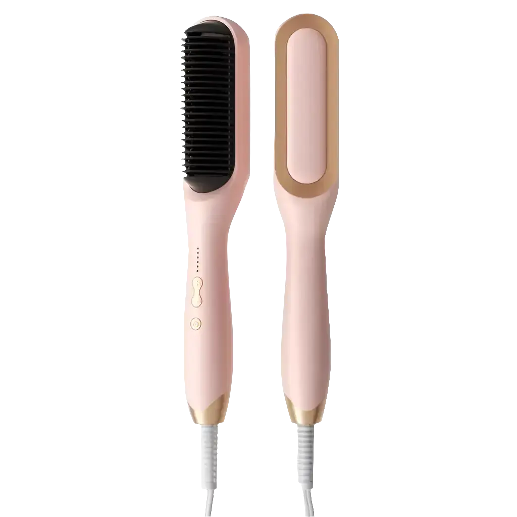 Comb Negative Ion Straight with PTC ceramic heating, anion hair protection, and adjustable temperature settings.