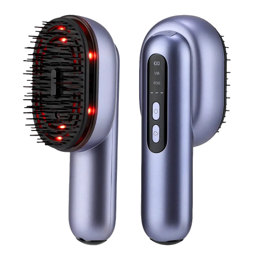 Electric scalp massage comb with red light therapy for hair growth and scalp care.