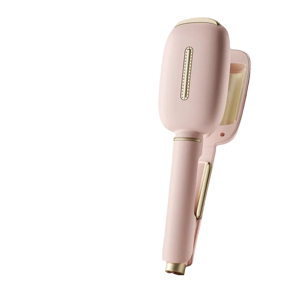 Paris Curling Iron Hair in pink with ergonomic design.