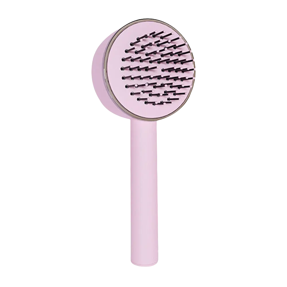 self-cleaning hair brush with 3D air cushion and ergonomic handle