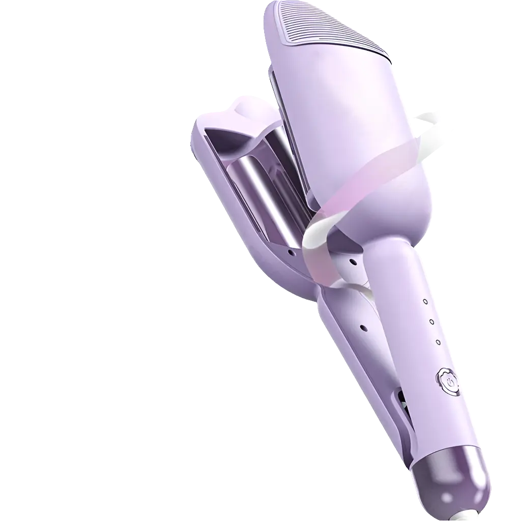 Purple Kitty Curling Iron for stylish wavy hairstyles.