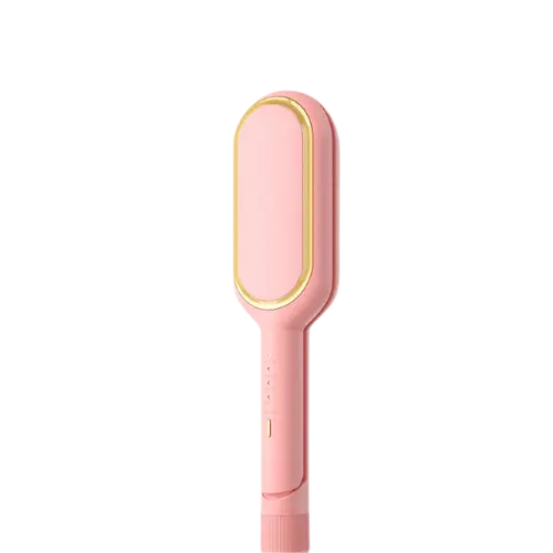 Pink Take Care® Deep Wave hair styling tool with gold accents.